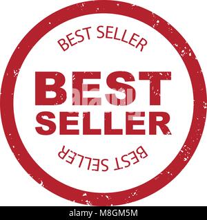 Best seller simple stamp round vector. Bestseller rubber, seller stamp, label quality illustration Stock Vector