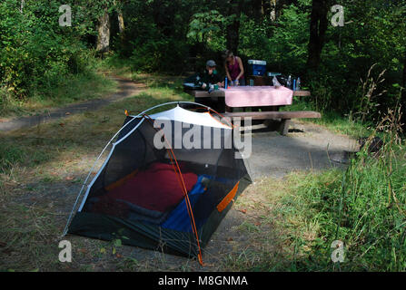 campsite people tent camping altaire campground j buger   . Stock Photo