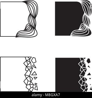 Set of abstract logo elements. Square elements for logo. Copy space elements. Stock Vector