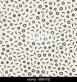 Seamless abstract geometric pattern in retro memphis style. Scatteres shapes vector background. Stock Vector