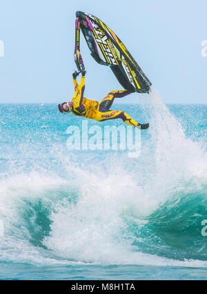 Jet-ski stunt rider in action Stock Photo