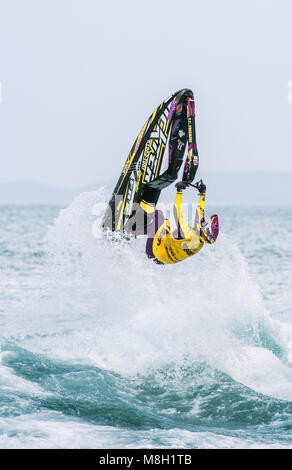 Jet-ski stunt rider in action Stock Photo