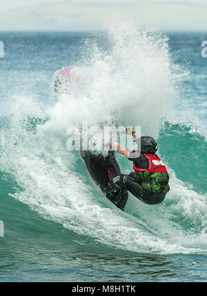 Jet-ski stunt rider in action Stock Photo