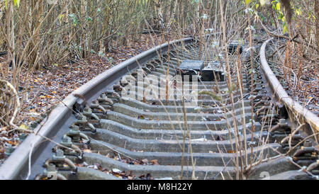 Disused railroad track at Toton Sidings, Nottinghamshire, UK Stock Photo