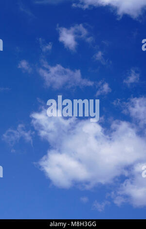 blue sky with many small fluffy cumulus clouds Stock Photo