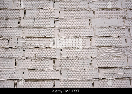 Background. Brick wall painted with white paint Stock Photo