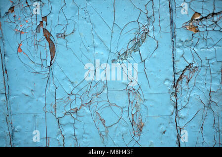 Cracked old painted metal texture, and uneven Stock Photo