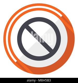 Access denied orange flat design vector web icon Stock Vector