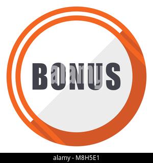 Bonus orange flat design vector web icon Stock Vector