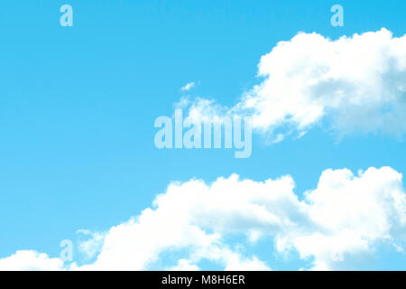 Blue sky with lots of white clouds . Stock Photo