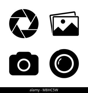 Foto camera icon set Stock Vector