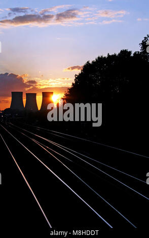 Didcot Power Station at sunset Stock Photo