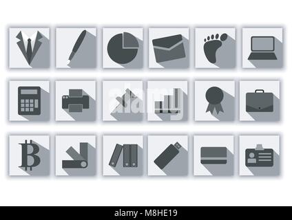 design vector of icon pack greyscale color Stock Vector