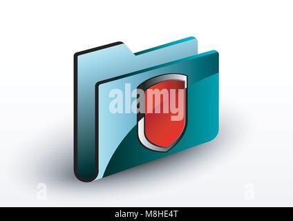 design vector of isometric object with concept protection Stock Vector