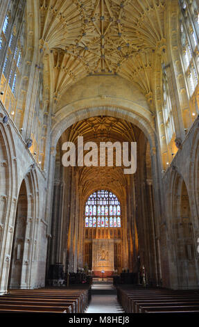 The interior of The Abbey Church of St Mary the Virgin in Sherborne, Dorset, usually known as Sherborne Abbey Stock Photo