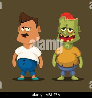 zombie and non zombie Stock Vector