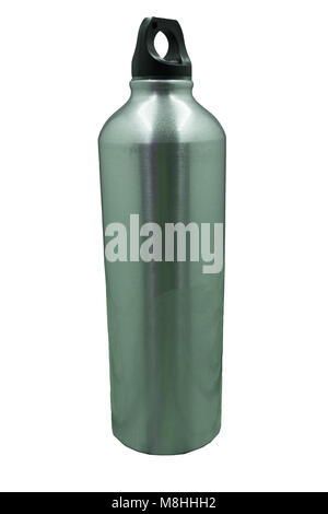 Stainless bottle water isolated white background Stock Photo