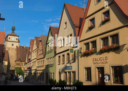 Markusturm, Markus Tower, Rothenburg ob der Tauber, Romantic Road, Romantische Strasse, Franconia, Bavaria, Germany, Europe. Stock Photo