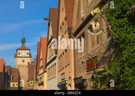 Markusturm, Markus Tower, Rothenburg ob der Tauber, Romantic Road, Romantische Strasse, Franconia, Bavaria, Germany, Europe. Stock Photo