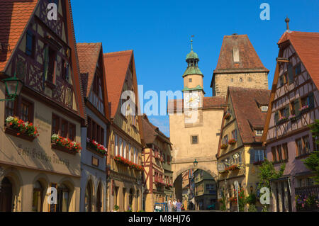 Markusturm, Markus Tower, Rothenburg ob der Tauber, Romantic Road, Romantische Strasse, Franconia, Bavaria, Germany, Europe. Stock Photo