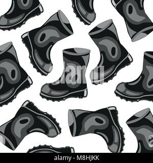 Rubber boots pattern Stock Vector