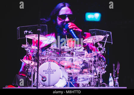 Italy, Bologna 2018 march 17th: The American band Thirty Seconds To Mars performing live on stage at the Unipol Arena in Bologna for their 'Monolith' tour concert. Photo: Alessandro Bosio/Alamy Live News Stock Photo