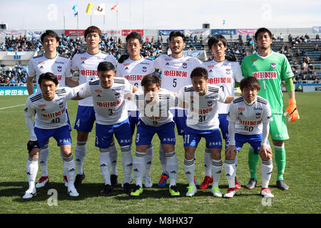 Albirex Niigata team group line-up, MARCH 17, 2018 Football/Soccer : 2018 J2 League match between Yokohama FC 0-3 Albirex Niigata at NHK Spring Mitsuzawa Football Stadium in Kanagawa, Japan. Credit: Jun Tsukida/AFLO SPORT/Alamy Live News Stock Photo