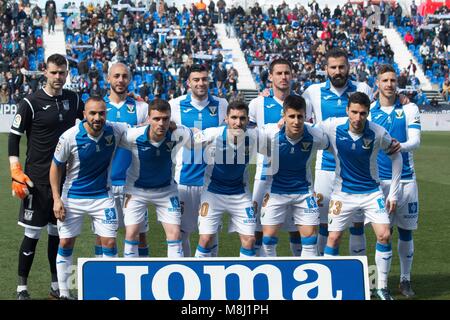 SPAIN - March, 18th: C.D.Leganes former team, during the match between C.D.Leganes and Sevilla F.C., for the matchday Season 29 of La Liga, played at Estadio Municipal de Butarque on 18th of March 2018 in Leganes (Madrid, Spain.  Cordon Press Credit: CORDON PRESS/Alamy Live News Stock Photo