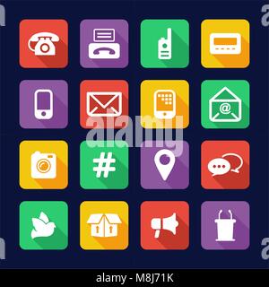 Different Ways Of Communication Icons Flat Design Stock Vector