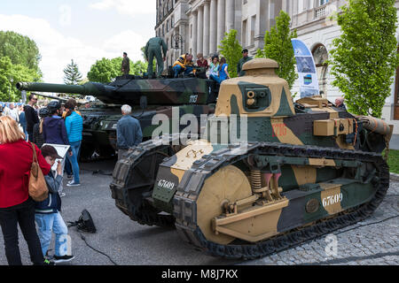 WARSAW, POLAND - MAY 08, 2015: Renault FT 17 light tank, used mostly during the World War I.  Public celebrations of 70th Anniversary of End of WW II