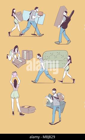 Moving home concept illustration Stock Vector
