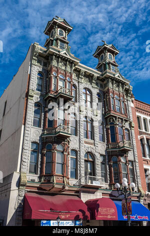 SAN DIEGO, CALIFORNIA, USA - Downtown San Diego in the historic Gaslamp Quater of the city. Stock Photo