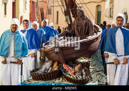 The Procession in Procida, Italy, offers its worthy close showing a beloved eighteenth-century wooden statue representing the nice and venerated Crist Stock Photo