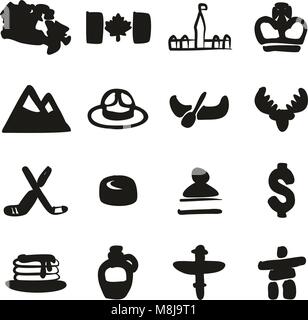 Canada Icons Freehand Fill Stock Vector