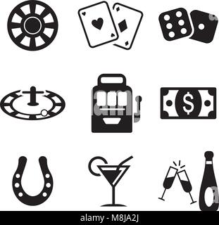 Casino Or Gambling Icons Stock Vector
