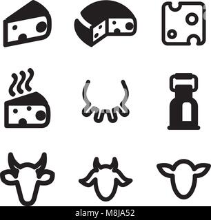 Cheese Icons Stock Vector