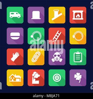 Chimney Sweeper Icons Flat Design Stock Vector