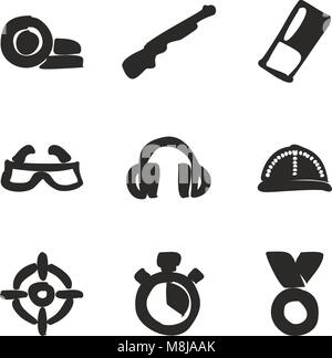 Clay Shooting Icons Freehand Fill Stock Vector