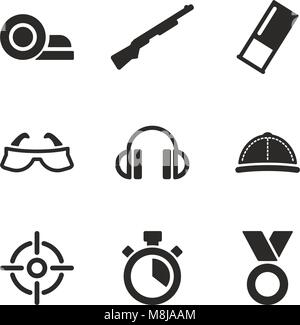 Clay Shooting Icons Stock Vector