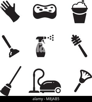 Cleaning Icons Stock Vector