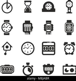Clock Icons Set 2 Stock Vector