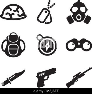 Commandos Icons Stock Vector