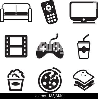Couch Potato Icons Stock Vector