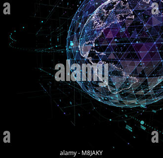 Earth, representing global network connection, international meaning. 3d illustration. Stock Photo