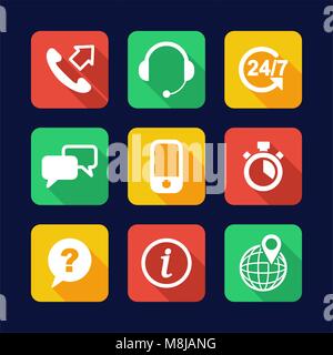 Customer Service Icons Flat Design Stock Vector