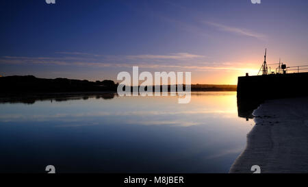 Hayle Harbour dynamite quay at sunrise Stock Photo Alamy