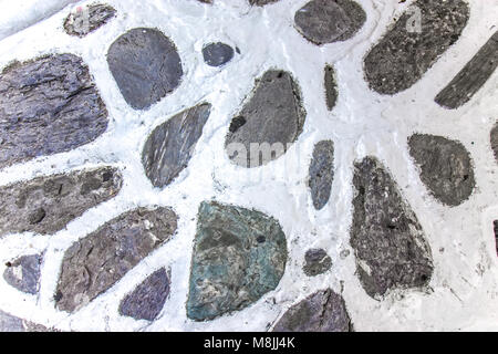 Stone paved street on Skiathos island, Greece Stock Photo