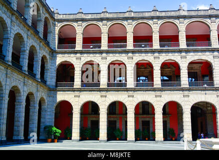 Mexico City, CDMX, Mexico, A courtyard of Palacio Nacional (in English, National Palace), Editorial only. Stock Photo