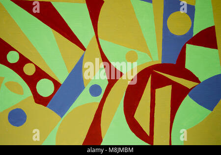 Hand painted colourful geometric pattern Stock Photo