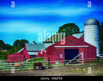 Small working farm in Rockport, MA Stock Photo
